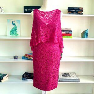 Theia Pink Lace Dress